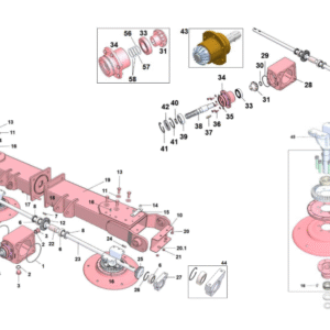 Tedder Gear Box and Drum Gears Schematic