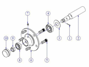 Hay Rake Wheel Hub Assembly Schematic
