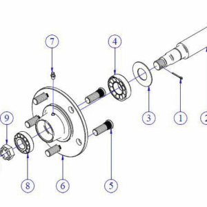 Hay Rake Wheel Hub Assembly Schematic